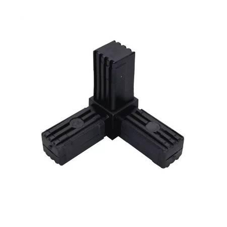 Conector colt 3 laturi PVC 20x20 negru