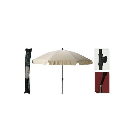 Umbrelă de Plajă H:200cm, D:185cm, Crem - Protecție Solară UPF 30+, Inclinație Reglabilă